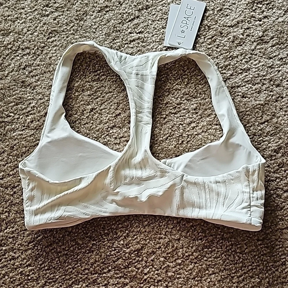 L Space Cream Wild Side Jaylo Bikini Top Small